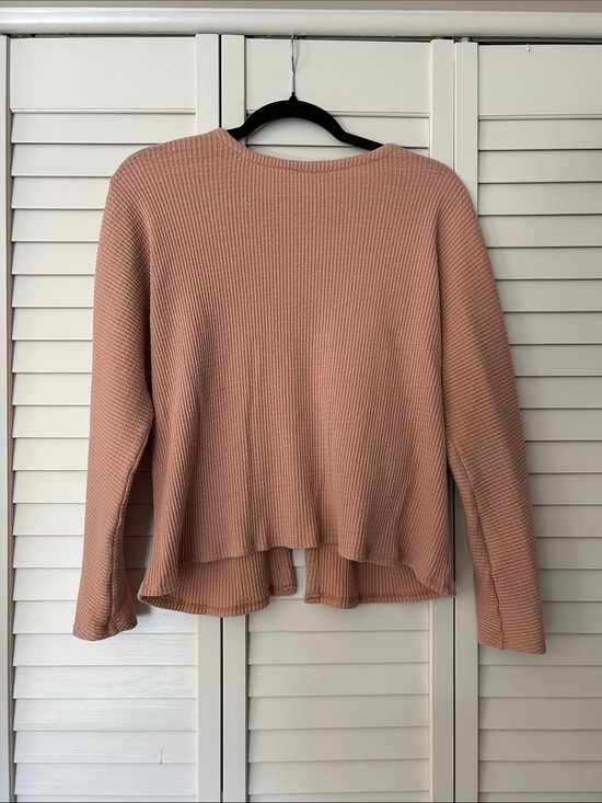 Storia Tops - Storia Ribbed Long Sleeve Top in Peach M